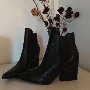 Black Leather Booties